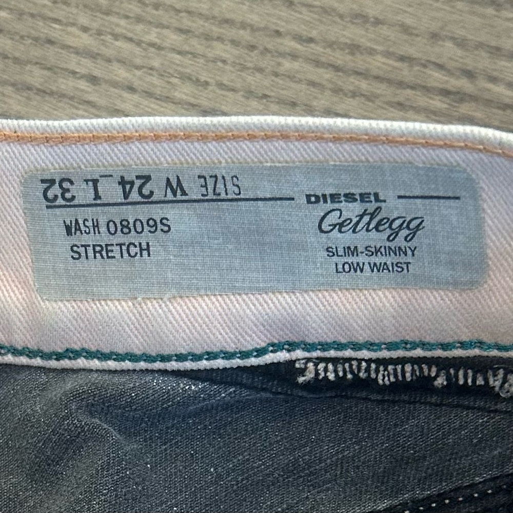 Diesel Getlegg Skinny Jeans Pink Size 24 NWT | Low Rise Distressed Denim Y2K - Picture 4 of 9